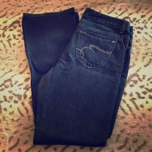 Darkwash bootcut jeans!